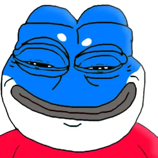 🙂 Pepe the Frog pepe, grenouille, mème, bleu, suffisant, culture web telegram sticker