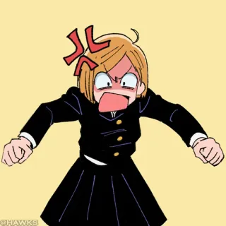 😠 animé, en colère, personnage, dessin animé telegram sticker