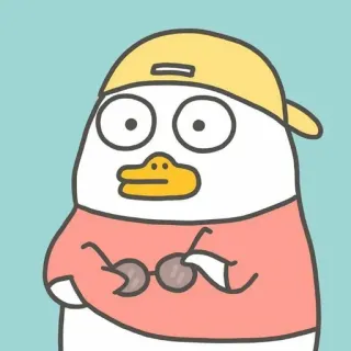 🐥 การ์ตูน, เป็ด, ตัวละคร, ภาพประกอบ, สติกเกอร์ telegram sticker