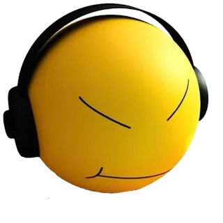 🎧 อิโมจิ, หูฟัง, ฟัง, เพลง, สีเหลือง whatsapp sticker