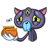 💸 kucing, sedih, dompet, kartun, hewan telegram sticker
