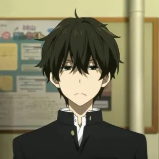 🎐 Houtarou Oreki Hyouka anime, character, Houtarou Oreki, Hyouka, school uniform telegram sticker