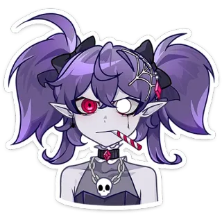 ⭐ 애니메이션, 고딕, 귀여운, 뱀파이어, 만화, 스티커, 소녀, 할로윈 telegram sticker