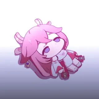 🔮 Yae Miko Genshin Impact 애니메이션, 게임, 치비, 분홍 머리, 여우, 귀여운 whatsapp sticker