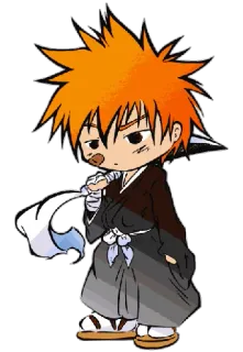 😔 Ichigo Kurosaki Bleach Anime, Manga, Cartoni animati, Ichigo Kurosaki, Bleach telegram sticker
