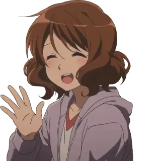 👋 Anime, Charakter, Winken, Mädchen telegram sticker