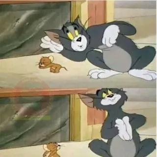 😷 Tom and Jerry Cartoon, Kat, Muis, Grappig, Meme whatsapp sticker