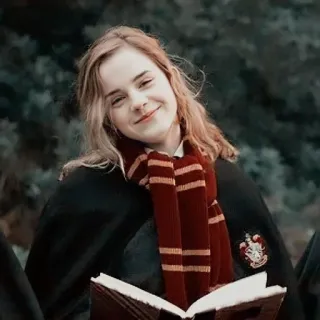 🦋 Hermione Granger Harry Potter hermiona, granger, harry potter, książka, szalik, magia whatsapp sticker