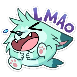 😂 LMAO Dibujo animado, Animal, Risa, Divertido, Expresión, Sticker telegram sticker