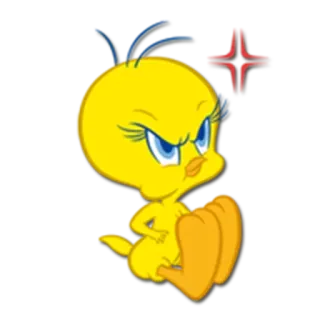 😠 Tweety Bird tweety, ptak, kreskówka, zły, looney tunes, warner bros telegram sticker