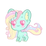 😍 kawaii, cute, animal, pastel, heart eyes, pony telegram sticker