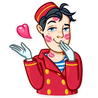 😘 botones, beso, amor, corazón, servicio, uniforme telegram sticker