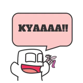 😍 KYAAAA!! 비명, 흥분, 외침, 만화, 표정 telegram sticker