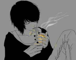 🚬 fumo, sigaretta, anime, ragazzo, manga, emo telegram sticker