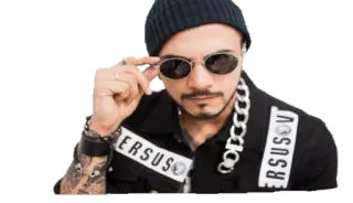 🕶 VERSUSOV homme, lunettes de soleil, chapeau, chaîne, barbu, tatouage whatsapp sticker