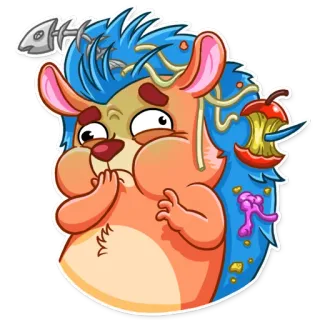 🤢 riccio, carino, cartone animato, animale, divertente, personaggio telegram sticker