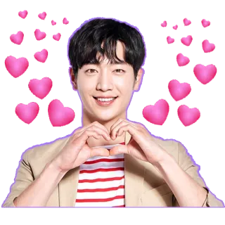 ❤️ uomo, cuore, sorriso, amore, coreano whatsapp sticker