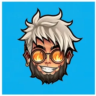 🎈 Cartone animato, Personaggio, Faccia, Occhiali, Fuoco, Fiamme telegram sticker