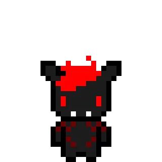 🐴 Pixelkunst, Monster, Dämon, Rot, Schwarz, Digitale Kunst, Kreatur telegram sticker