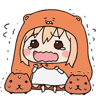😭 Umuru Himouto! Umaru-chan animé, dessin animé, pleurer, kawaii, triste whatsapp sticker