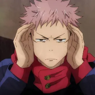 😑 Yuji Itadori Jujutsu Kaisen 动漫, 贴纸, 虎杖悠仁, 咒术回战, 角色, 思考 whatsapp sticker