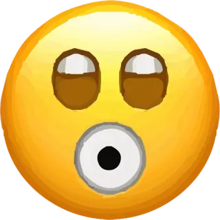 🙄 Emoji, Schockiert, Gesicht, Gelb whatsapp sticker