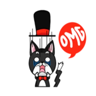 😱 OMG gato, OMG, surpresa, animal, desenho animado telegram sticker