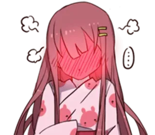 😳 anime, girl, blush, kimono, cute telegram sticker