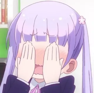 😣 anime girl, embarrassed, cute, blushing, anime, character whatsapp sticker