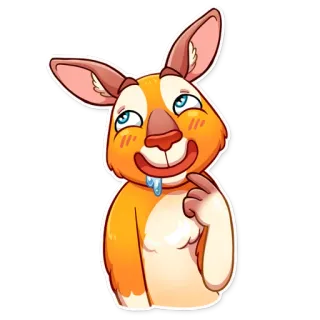 🤤 kanguru, ngeces, kartun, hewan, imut, lucu whatsapp sticker