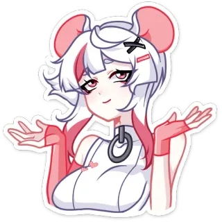 🤷‍♀️ anime, ratón, chica, pegatina, presumido, lindo, dibujos animados telegram sticker