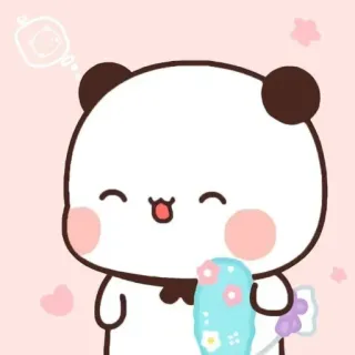 🍒 Panda, Kawaii, Słodki, Kreskówka, Lizak, Zwierzę telegram sticker
