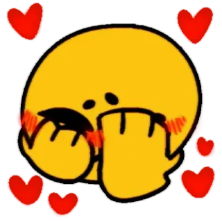 😀 Emoji, Harten, Liefde, Leuk, Blozen telegram sticker