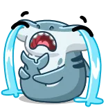 😭 llorando, tiburon, triste, lágrimas, emocional, dibujos animados telegram sticker