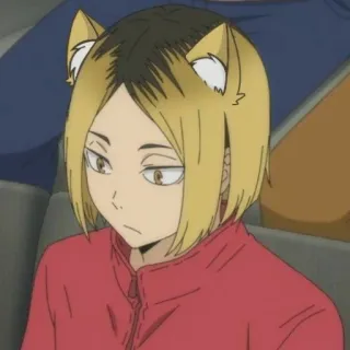 ❤️ Kozume Kenma Haikyuu!! Anime, Orecchie da gatto, Kenma, Haikyuu, Cartone animato, Manga telegram sticker