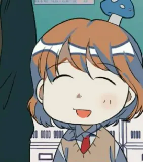 🥰 anime, cartoon, school uniform, cute, mushroom, kawaii, chibi telegram sticker