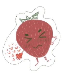 🌟 aardbei, schattig, kawaii, fruit, liefde, hart, sticker whatsapp sticker