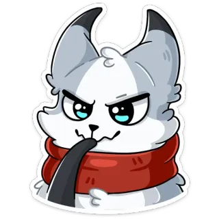 🧐 kot, kreskówka, zwierzę, szalik telegram sticker