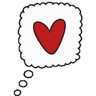 ❤️ cœur, amour, bulle de pensée, rêve, saint-valentin, romantique, dessin animé telegram sticker