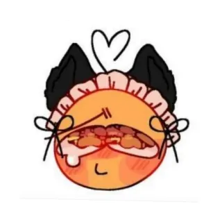 😘 Emoji, Telinga kucing, Kostum pelayan, Hati telegram sticker