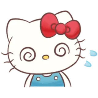 😀 Hello Kitty Cartone animato, Gatto, Fiocco, Kawaii, Carino telegram sticker