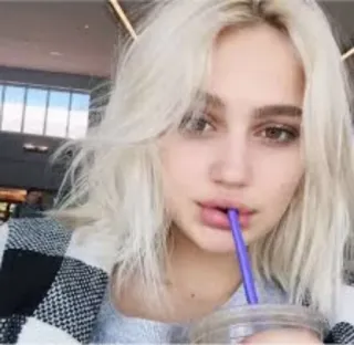 👀 woman, blonde, drinking, portrait, selfie, girl telegram sticker