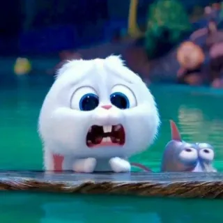 🐰 Snowball The Secret Life of Pets rabbit, bunny, cute, scared, animal, cartoon telegram sticker
