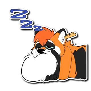 💤 ZZZ dormire, assonnato, volpe, cartone animato, zzz, stanco, riposo telegram sticker