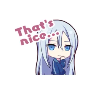💙 That's nice... Anime, Chibi, Lucu, Ekspresi, Persetujuan whatsapp sticker
