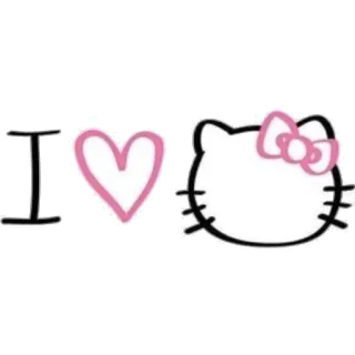 💞 Hello Kitty I ❤️ HK Hello Kitty, милый, мультфильм, сердце, любовь telegram sticker