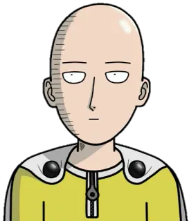 😐 Saitama One-Punch Man Аниме, Ванпанчмен, Сайтама, Герой, Лысый, Манга whatsapp sticker