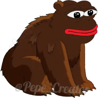 🐸 Pepe the Frog @Pepe_Creator pepe, grenouille, mème, dessin animé, ours, animal telegram sticker