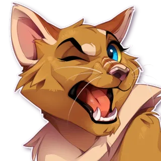 😉 gato, animal, dibujo animado, meme, divertido, ilustración telegram sticker