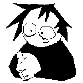 🙂 dibujo animado, ilustración, dibujo, personaje, pegatina, blanco, negro telegram sticker
